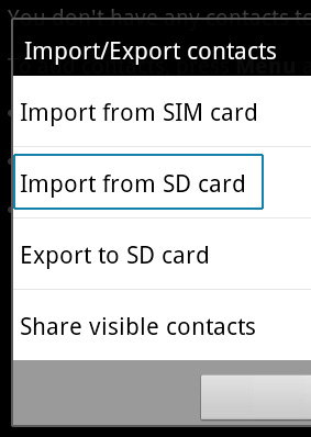 Import Contacts From SD Card
